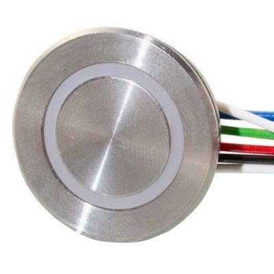 Drukknop SNAP-IN Line RGB LED Ring - RVS